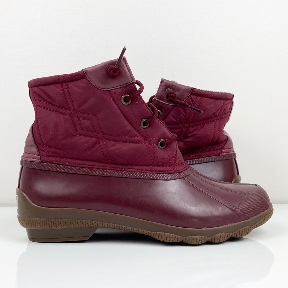 Sperry Top-Sider Women’s Syren Gulf Quilted Rain Duck Boots Burgandy Size 8.0 M